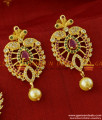 NCKN205 - CZ Stone Imitation Pearl Necklace Set Gold Plated South Indian Jewelry