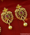 NCKN205 - CZ Stone Imitation Pearl Necklace Set Gold Plated South Indian Jewelry NCKN205 - CZ Stone Imitation Pearl Necklace Set Gold Plated South Indian Jewelry
