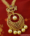 NCKN206 - Beautiful Pearl CZ Stone Necklace Set Gold Plated South Indian Jewelry