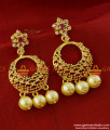 NCKN206 - Beautiful Pearl CZ Stone Necklace Set Gold Plated South Indian Jewelry