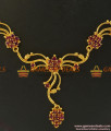 NCKN207 - Trendy Teen Design Semi-Precious Ruby Emerald Stone Necklace