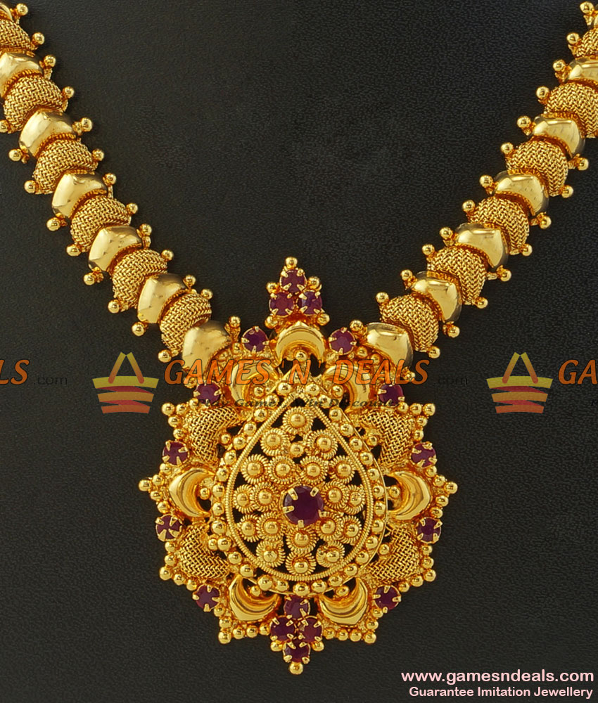 NCKN208 - Gold Plated Jewellery Kerala Type Party Wear
