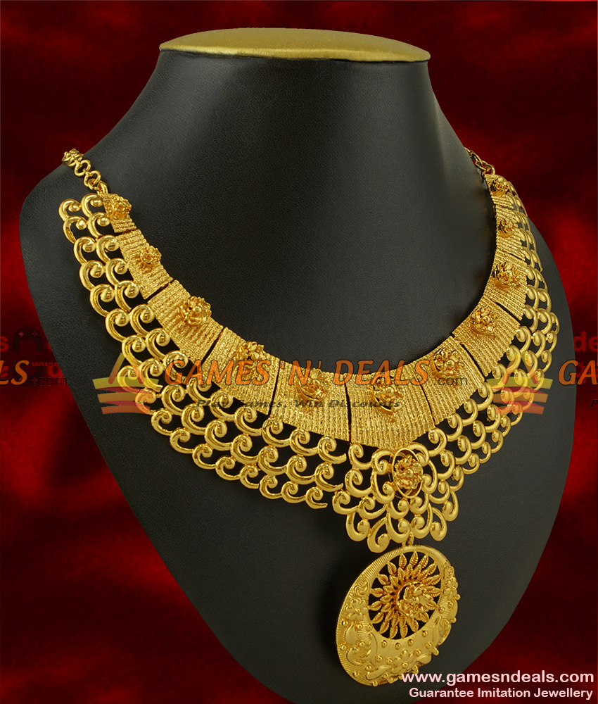 NCKN243 - Queens Necklace Design Grand Party Wear Imitation Choker Design NCKN243 - Queens Necklace Design Grand Party Wear Imitation Choker Design