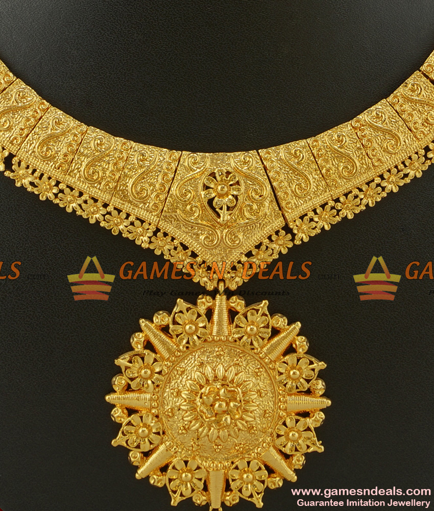 NCKN244 - Handmade Flower Design Grand Party Wear Imitation Choker Design NCKN244 - Handmade Flower Design Grand Party Wear Imitation Choker Design