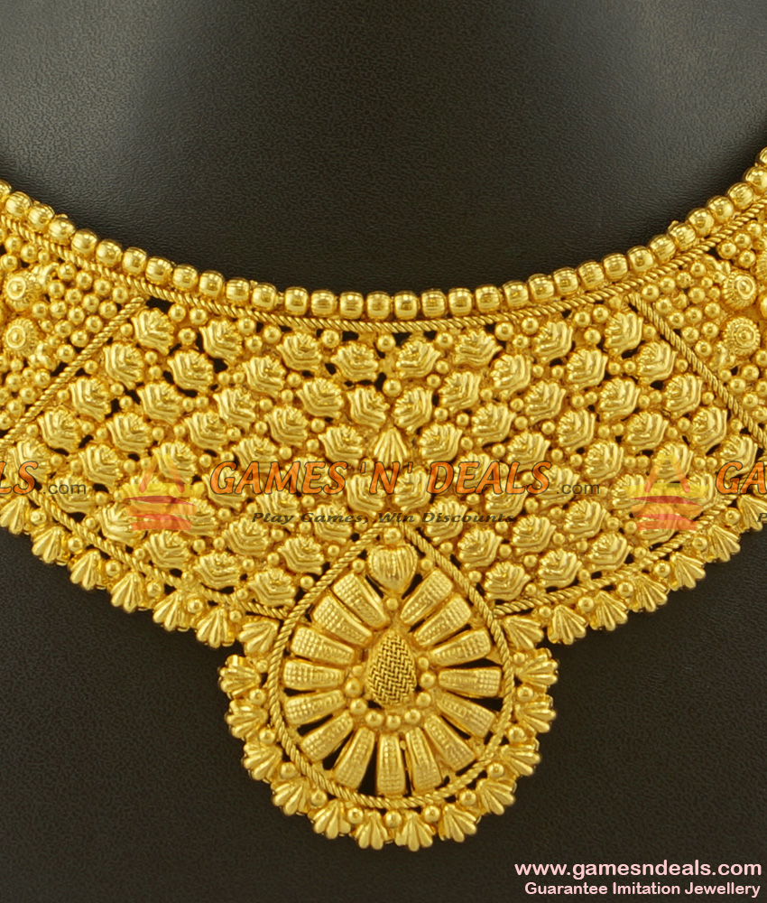 NCKN245 - Grand Bridal Wear Full Neck Choker Necklace Design Imitation Jewelry NCKN245 - Grand Bridal Wear Full Neck Choker Necklace Design Imitation Jewelry