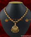 NCKN252 - Traditional Aiympon Big White Red Stone Attigai Imitation Necklace Design