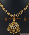 NCKN252 - Traditional Aiympon Big White Red Stone Attigai Imitation Necklace Design NCKN252 - Traditional Aiympon Big White Red Stone Attigai Imitation Necklace Design