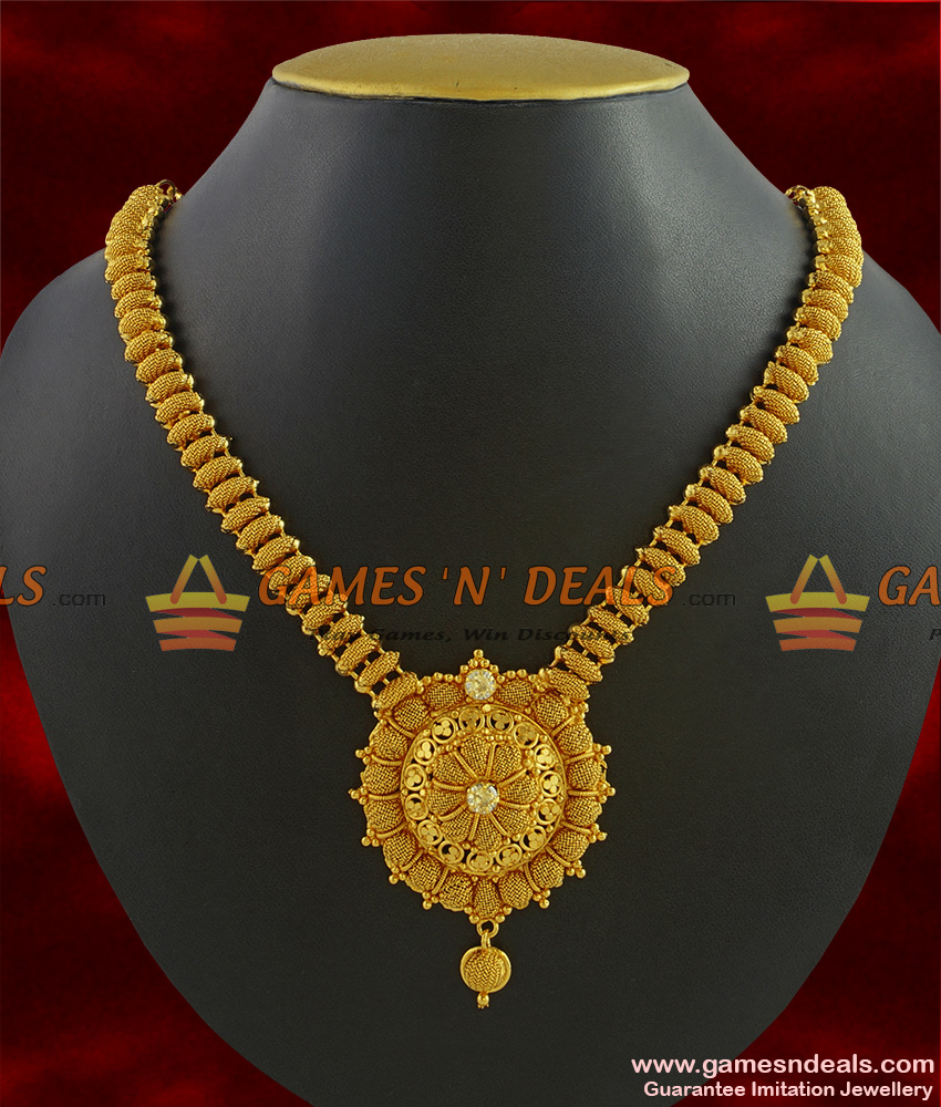 NCKN260 - Grand Kerala Stone Necklace Handmade Unique Work Jewelry Online