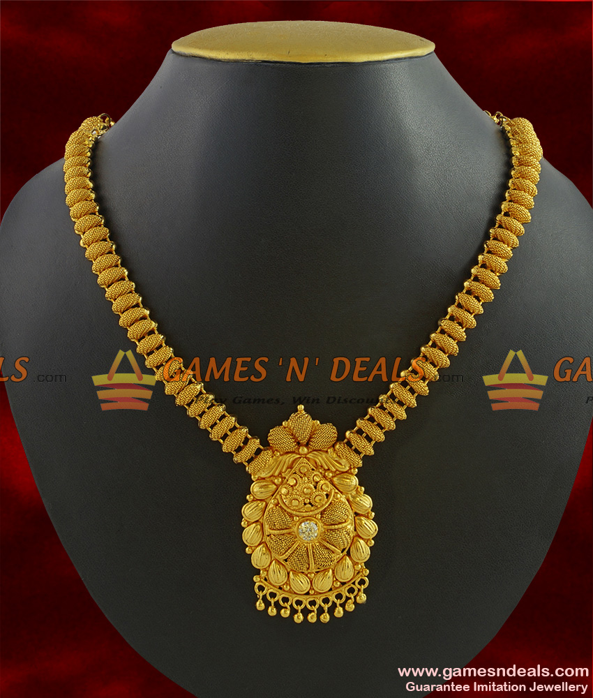 NCKN261 - Grand Kerala Matt Necklace Handmade Unique Work Jewelry Online