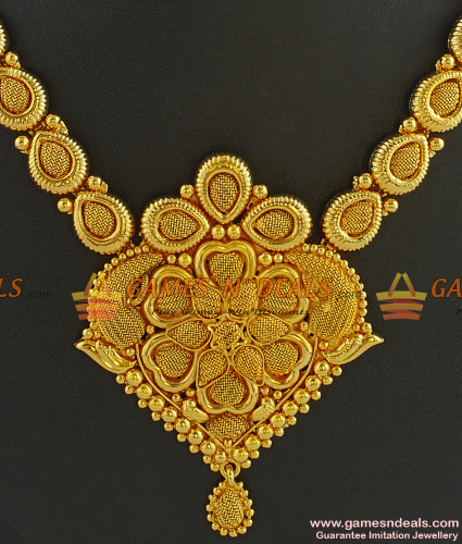 NCKN263 Grand Unique Handmade Imitation Necklace Gold Plated Romanian  Flower Design