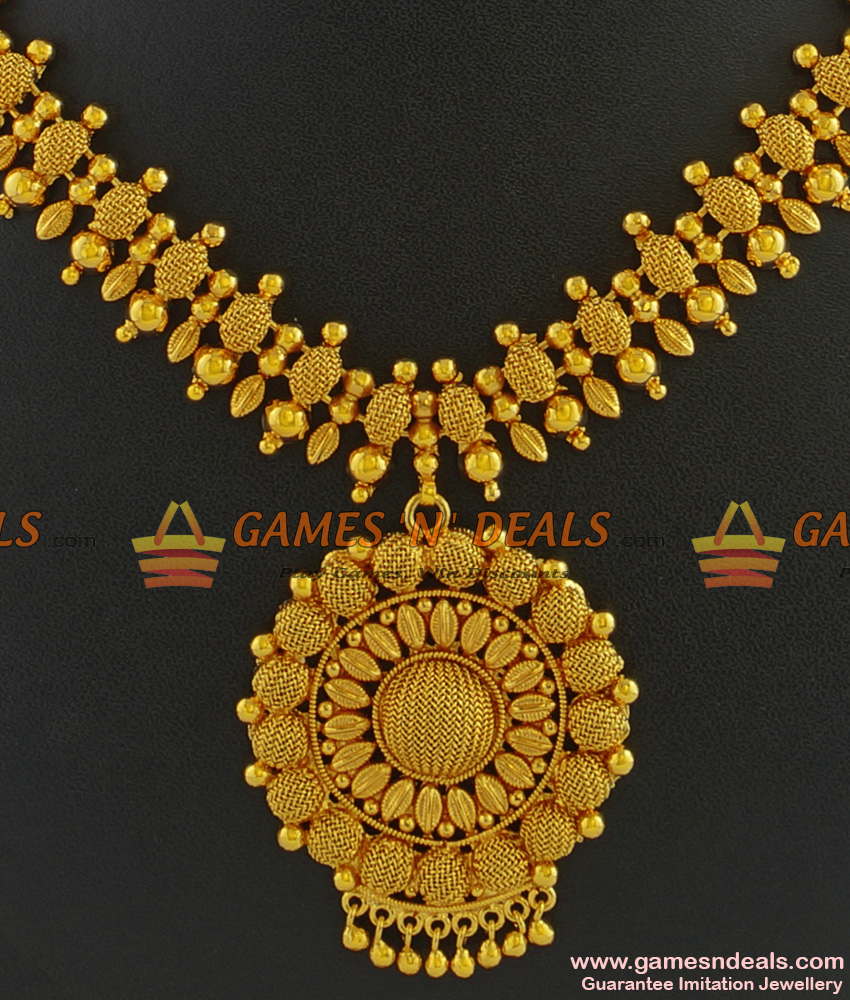 NCKN265 - Simple and Attractive Gold Like Mullaipoo Imitation Necklace BestSeller Design