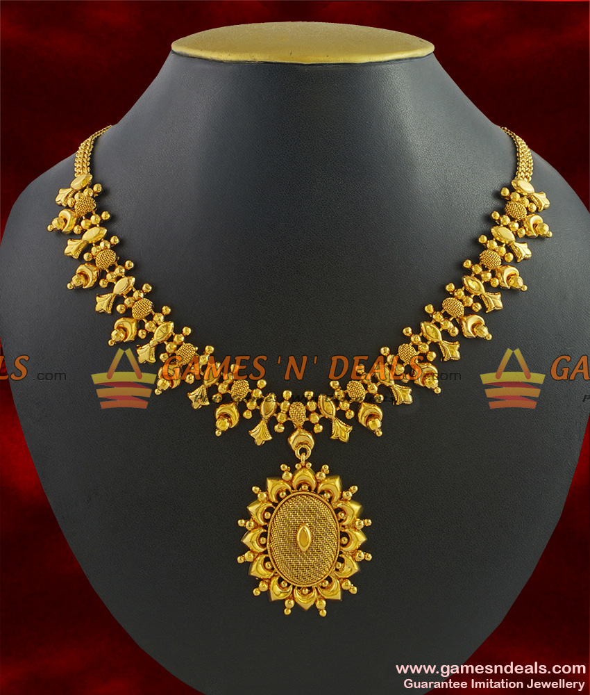 NCKN266 - Trendy Latest Gold Like Imitation Necklace Antique Design Jewelry Online NCKN266 - Trendy Latest Gold Like Imitation Necklace Antique Design Jewelry Online