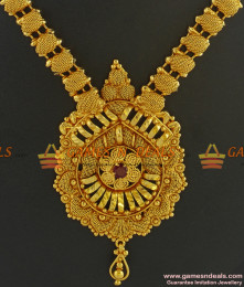 NCKN268 - Guarantee Imitation Grand Kerala Net Necklace Ruby Stone Dollar Online