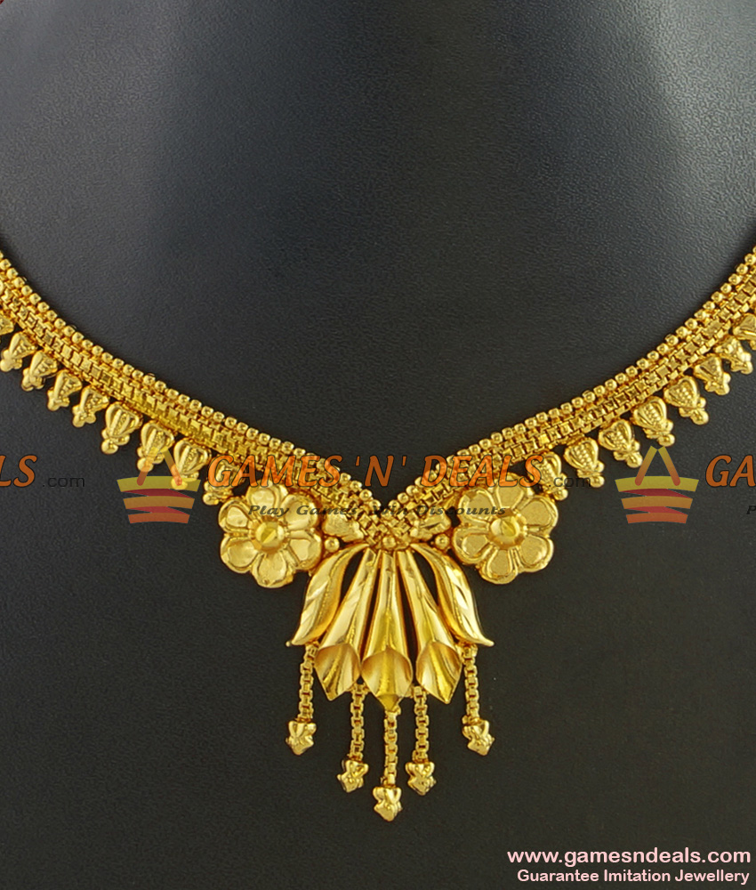 NCKN273 - Choker Necklace Light Weight Fancy Calcutta Design Online