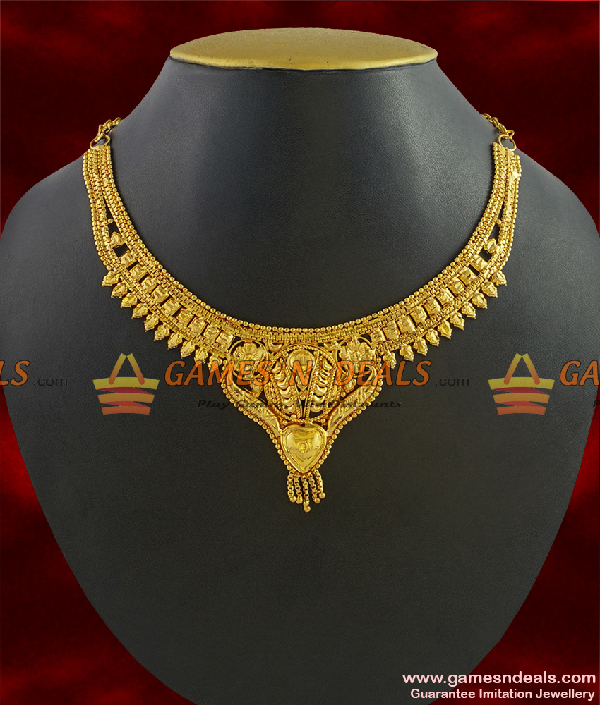 NCKN274 - Gold Plated Guarantee Necklace Traditional Calcutta Choker Design