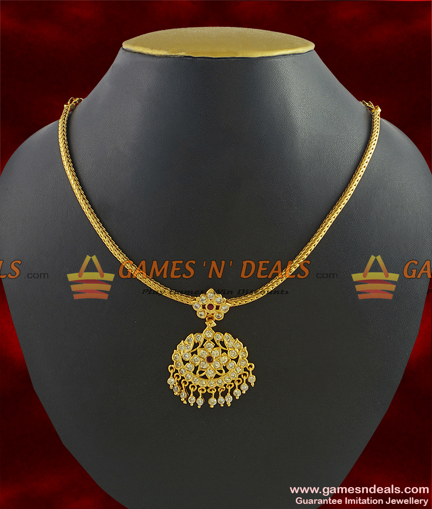 NCKN288 - Gold Plated Trendy Ayimpon Dollar Necklace Plain Traditional Chian