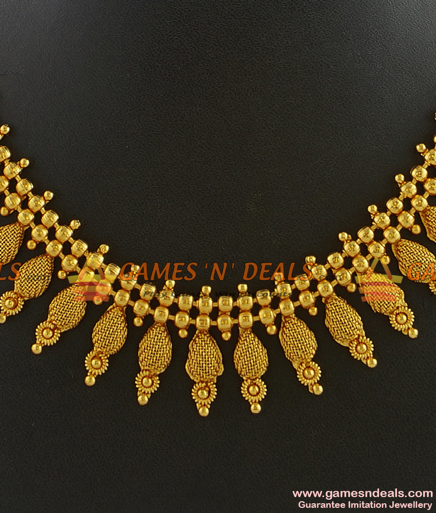 NCKN293 - Antique Imitation Attigai Gold Plated Unique Choker Vintage Collection