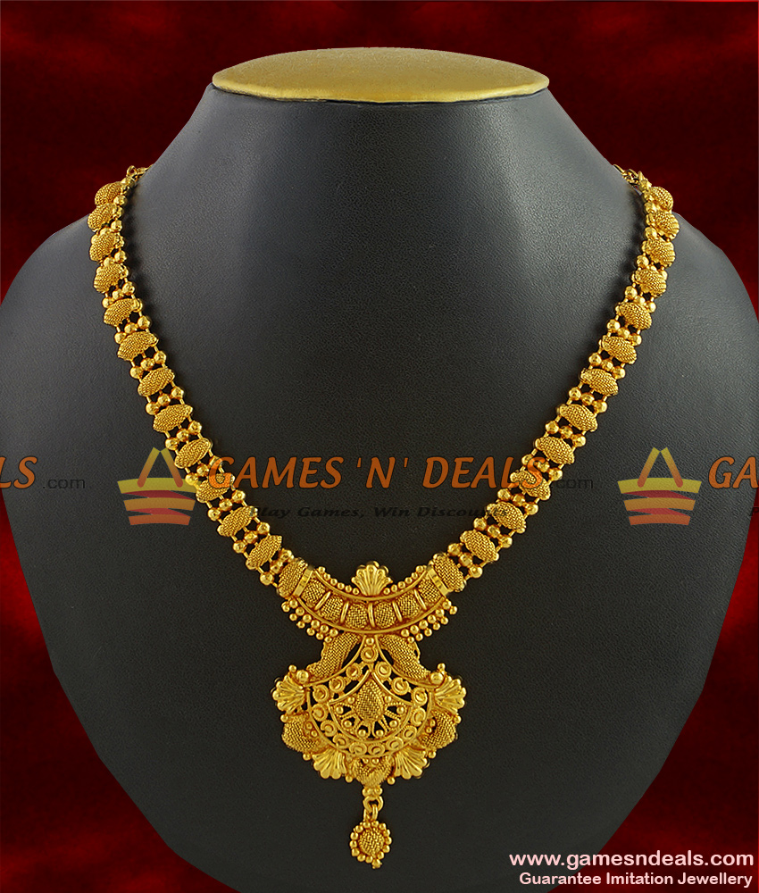 NCKN295 - Handmade Grand Party Wear Big Dollar Imitation Necklace Design