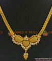 NCKN305 - South Indian Party Wear Semi-Precious White AD Stone Necklace NCKN305 - South Indian Party Wear Semi-Precious White AD Stone Necklace