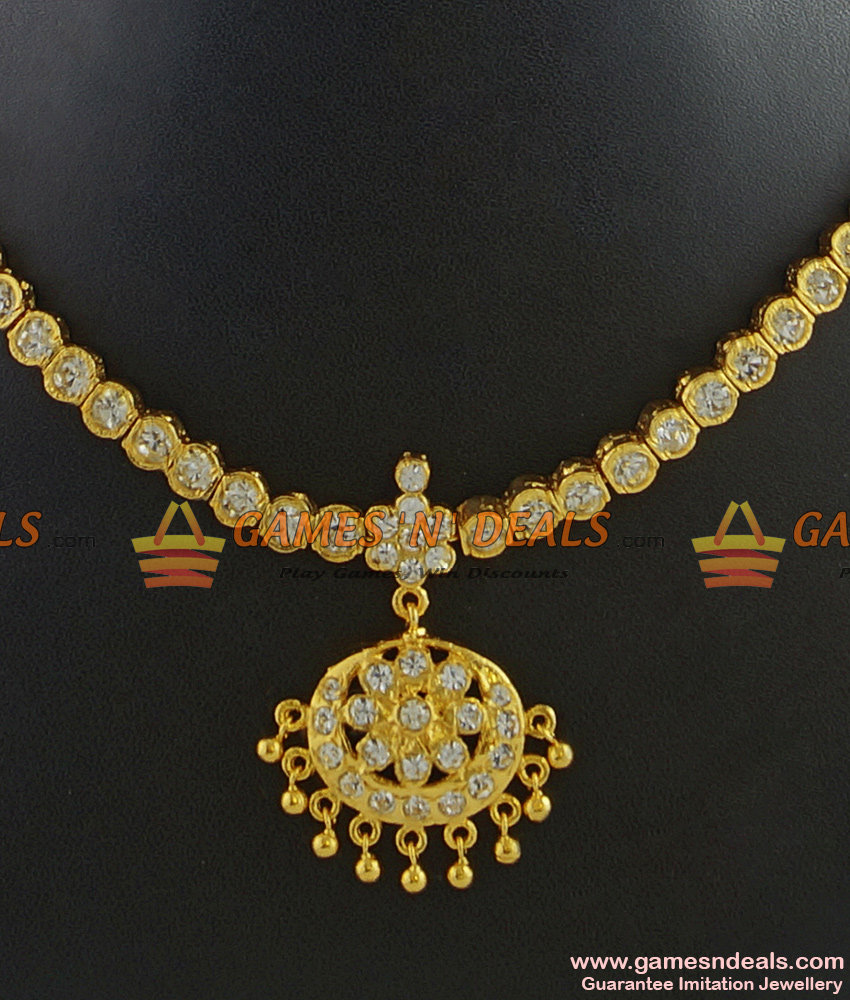 NCKN306 - Traditional Aiympon White Stone Imitation Necklace Low Price Online NCKN306 - Traditional Aiympon White Stone Imitation Necklace Low Price Online