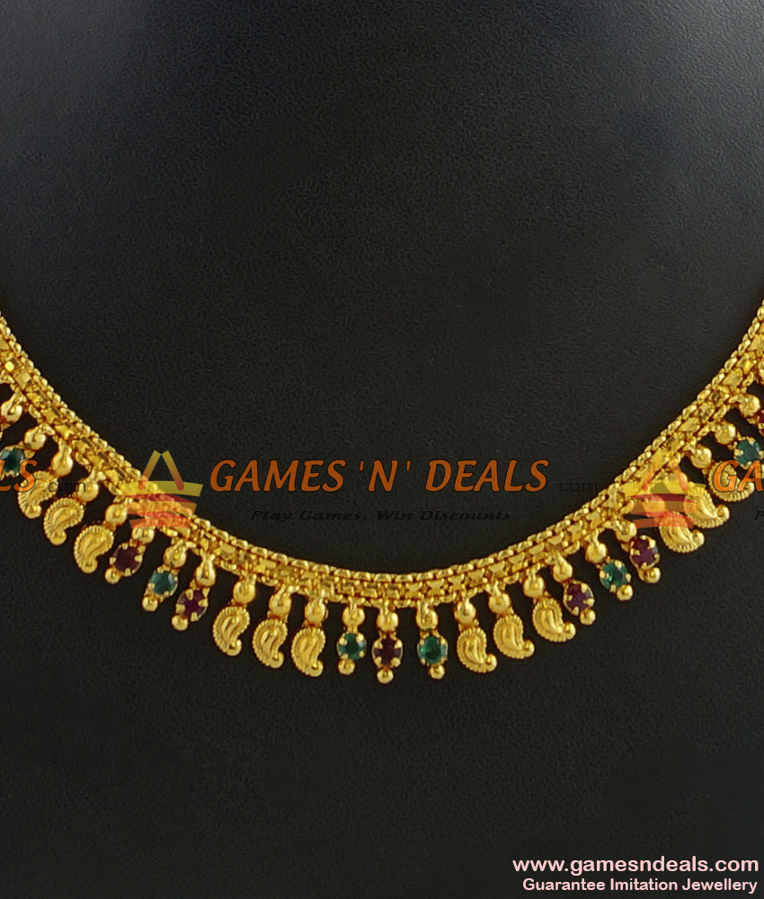 NCKN313 - Choker Type Traditional AD Stone Necklace Party Wear Design Online
