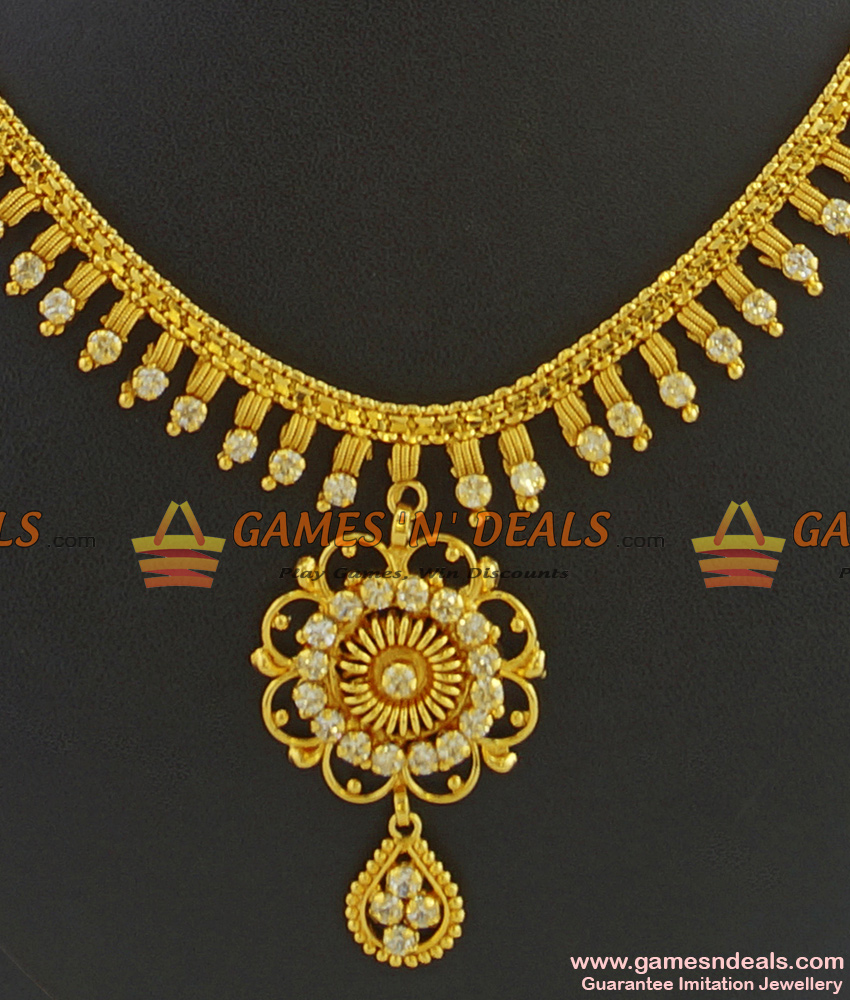 NCKN331 - Semi Precious AD Stone Guarantee Imitation Bridal Necklace