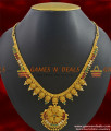 NCKN336 - Gold Plated Ruby Stone Big Dollar Necklace Net Design Jewellery