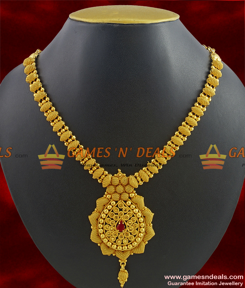 NCKN344 - Attractive Kerala Type Unique Party Wear Imitation Necklace NCKN344 - Attractive Kerala Type Unique Party Wear Imitation Necklace