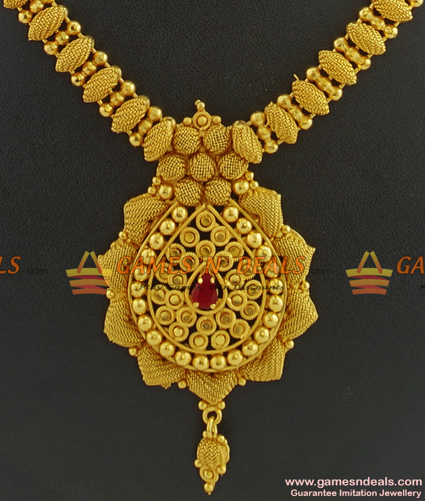 NCKN344 - Attractive Kerala Type Unique Party Wear Imitation Necklace NCKN344 - Attractive Kerala Type Unique Party Wear Imitation Necklace