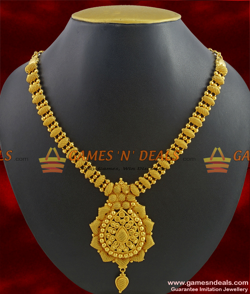 NCKN350 - Attractive Kerala Type Unique Party Wear Plain Imitation Necklace NCKN350 - Attractive Kerala Type Unique Party Wear Plain Imitation Necklace
