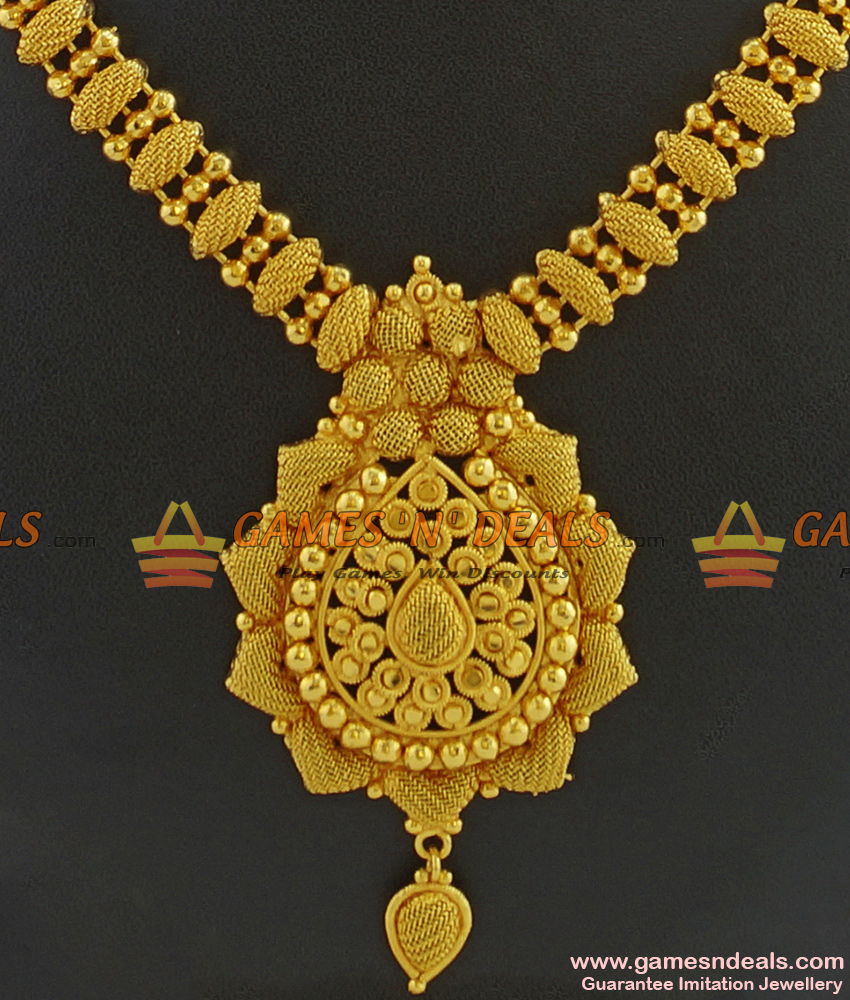 NCKN350 - Attractive Kerala Type Unique Party Wear Plain Imitation Necklace NCKN350 - Attractive Kerala Type Unique Party Wear Plain Imitation Necklace