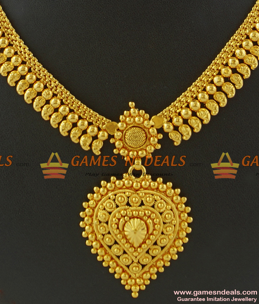 NCKN363 - Exclusive Handmade Grand Party Wear Mango Beaded Dollar Imitation Necklace
