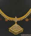 NCKN364 - Semi Precious Grand Sparkling White AD Stone Necklace Online