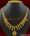 NCKN372 - Sparkling White AD Stone Mullai Design Imitation Necklace Online NCKN372 - Sparkling White AD Stone Mullai Design Imitation Necklace Online