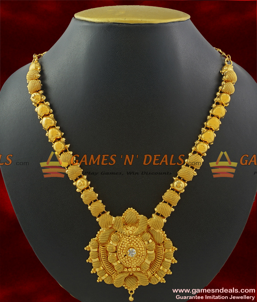 NCKN385 - Kerala Imitation Necklace Bridal Wear South Indian Guarantee Jewelry NCKN385 - Kerala Imitation Necklace Bridal Wear South Indian Guarantee Jewelry