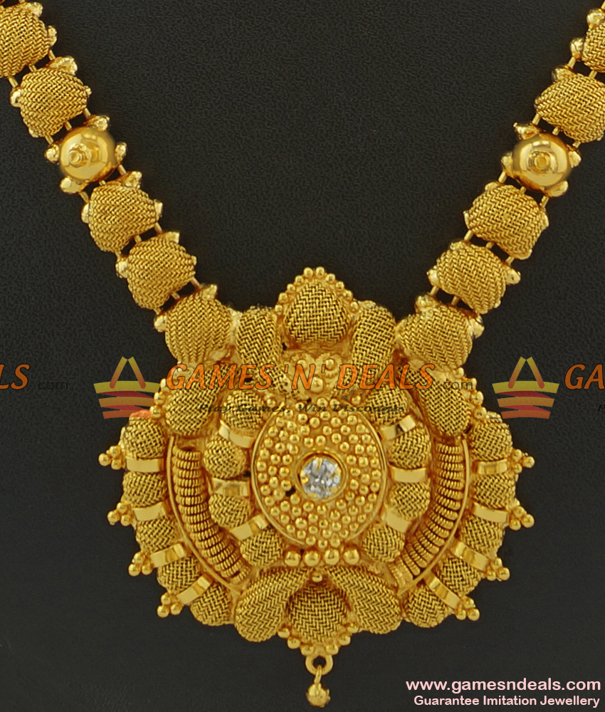 NCKN385 - Kerala Imitation Necklace Bridal Wear South Indian Guarantee Jewelry