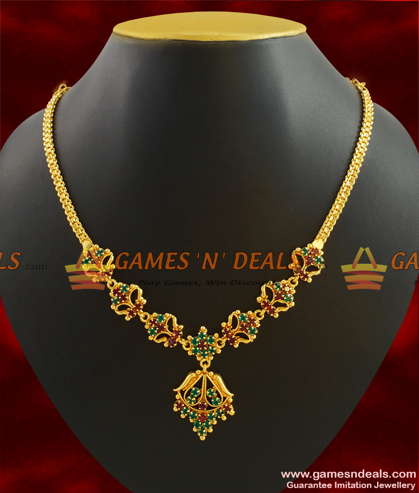 NCKN391 - Best Selling Attractive AD Stone Party Wear Imitation Necklace Online