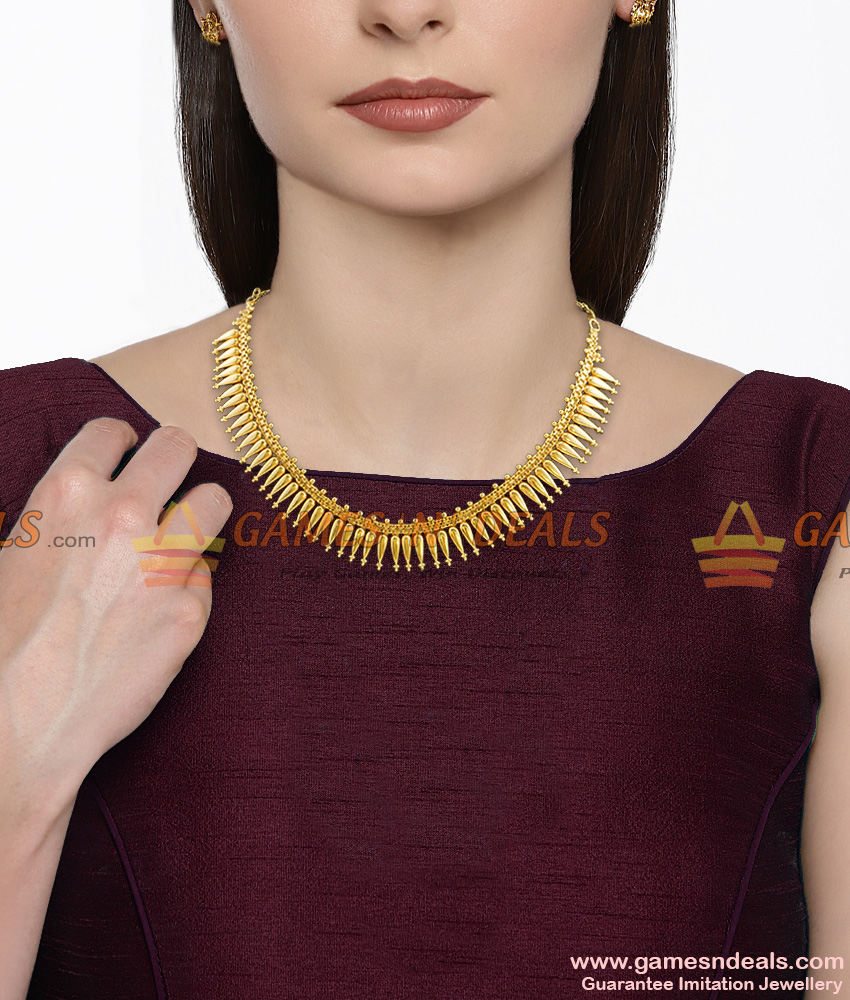 NCKN392 - Light Weight Mullaipoo Necklace Real Gold Like Imitation Jewelry NCKN392 - Light Weight Mullaipoo Necklace Real Gold Like Imitation Jewelry