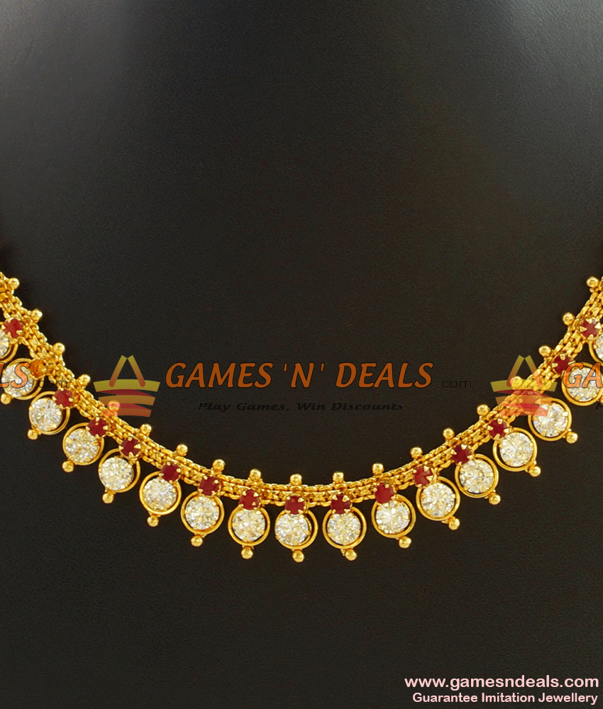 NCKN394 - Sparkling Big AD White Stone Choker Type Imitation Necklace Online NCKN394 - Sparkling Big AD White Stone Choker Type Imitation Necklace Online