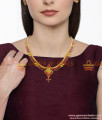 NCKN396 - First Quality Ruby Stone Mullaipoo Necklace Guarantee Imitation Jewelry