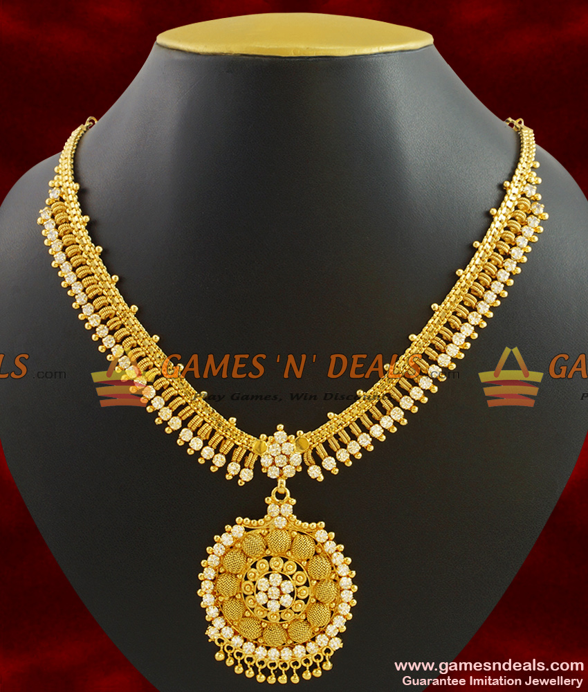 NCKN400 - Sparkling Full White Stone Bridal Design One Year Guarantee Necklace NCKN400 - Sparkling Full White Stone Bridal Design One Year Guarantee Necklace