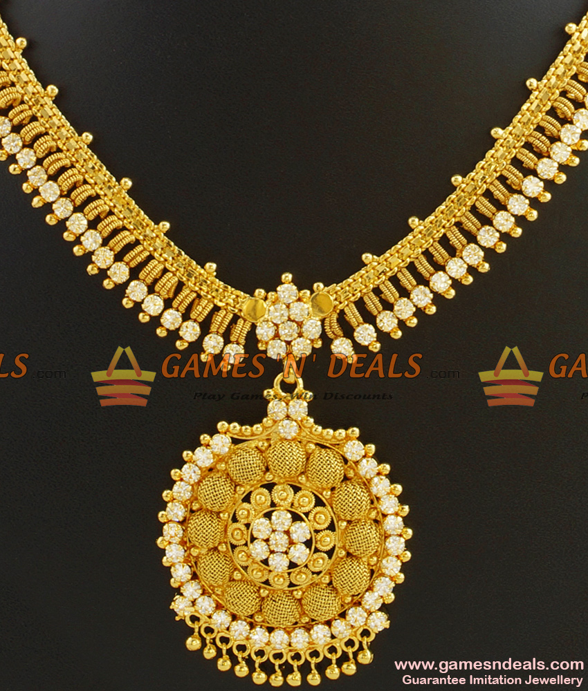 NCKN400 - Sparkling Full White Stone Bridal Design One Year Guarantee Necklace NCKN400 - Sparkling Full White Stone Bridal Design One Year Guarantee Necklace