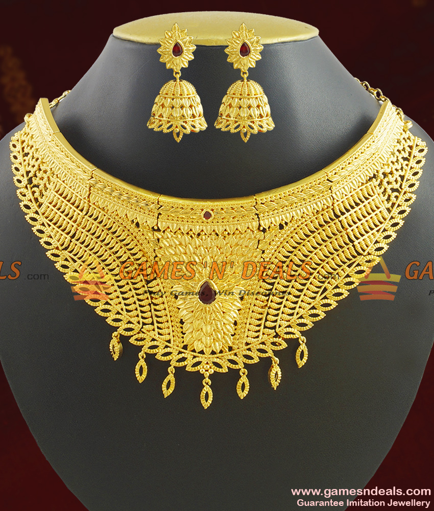 Bridal Choker Set with Earrings One Year Guarantee Necklace NCKN403 Bridal Choker Set with Earrings One Year Guarantee Necklace NCKN403