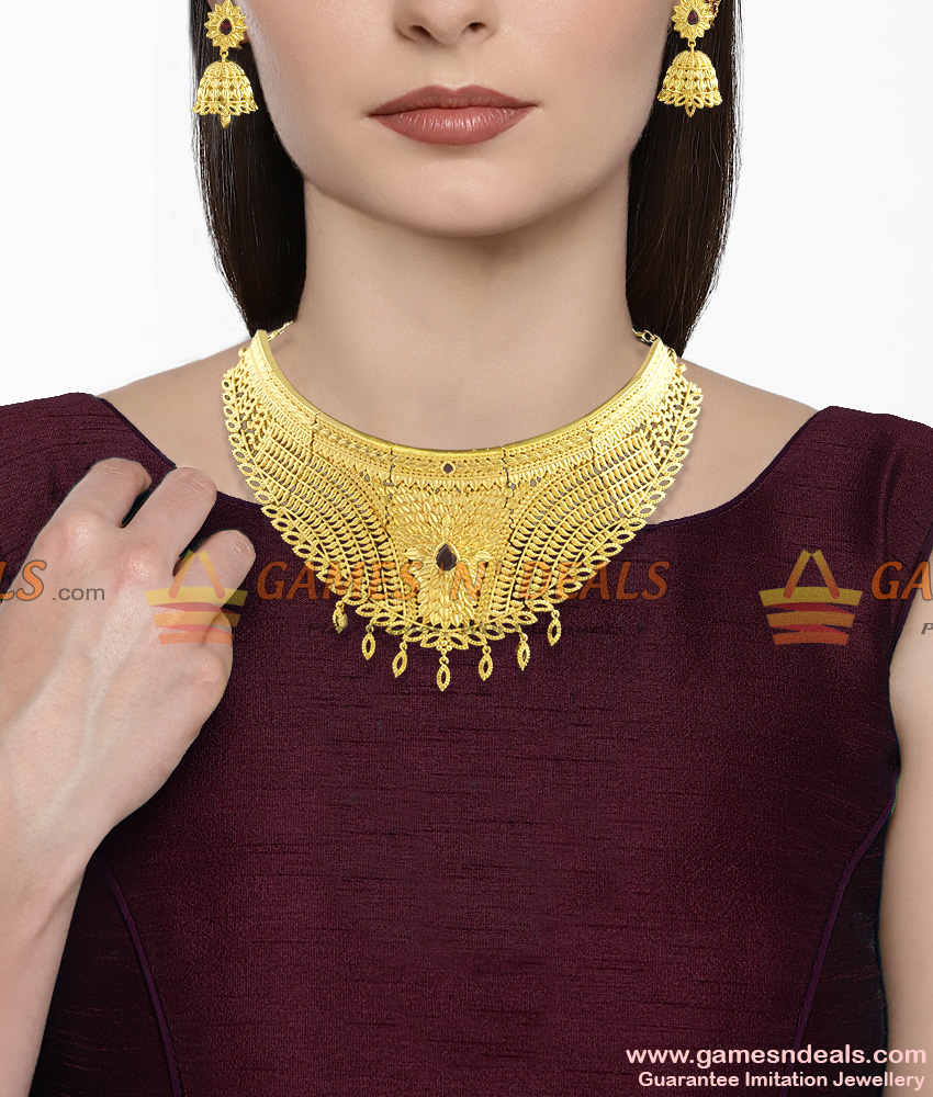 Bridal Choker Set with Earrings One Year Guarantee Necklace NCKN403 Bridal Choker Set with Earrings One Year Guarantee Necklace NCKN403