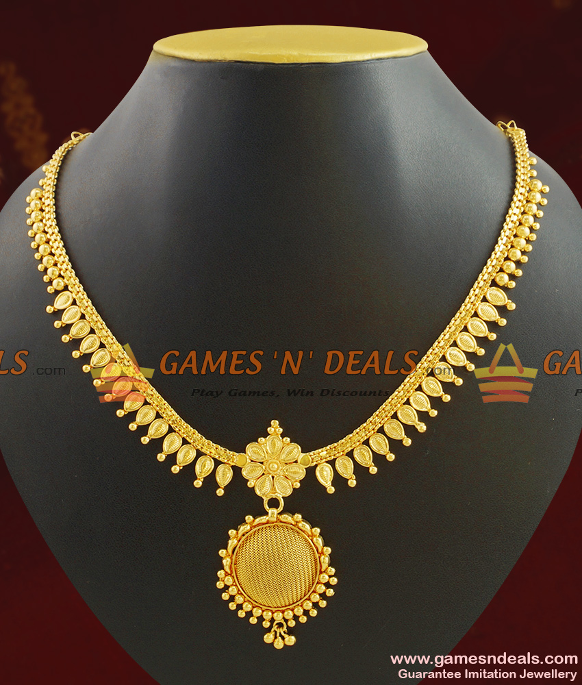 Light Weight Mullai Flower Necklace Real Gold Like Imitation Jewelry NCKN407