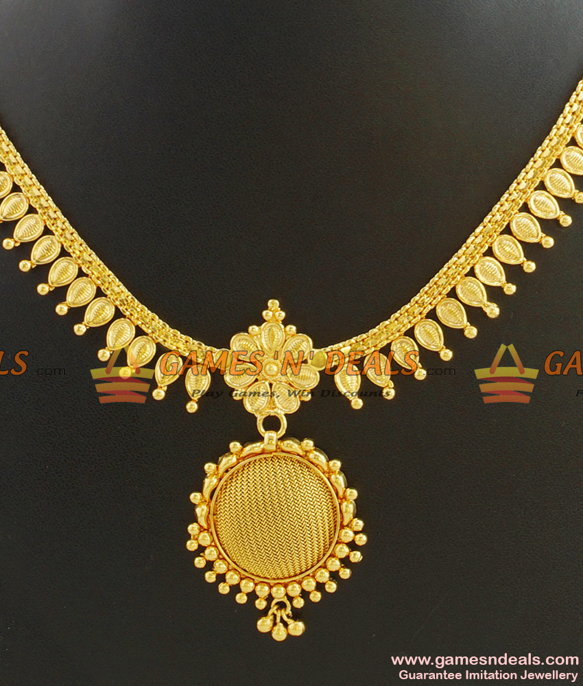 Light Weight Mullai Flower Necklace Real Gold Like Imitation Jewelry NCKN407