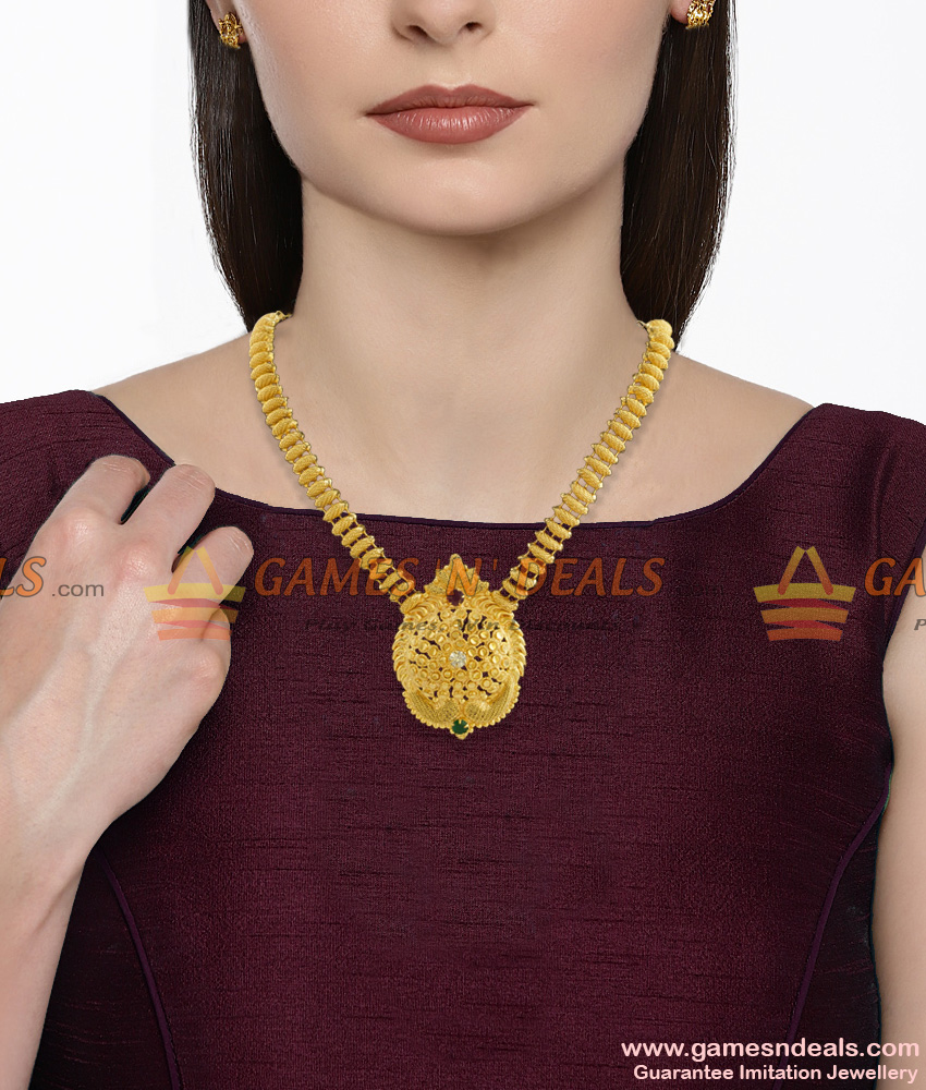 Latest Kerala Necklace Design AD Stone Handcrafted Jewelry NCKN408