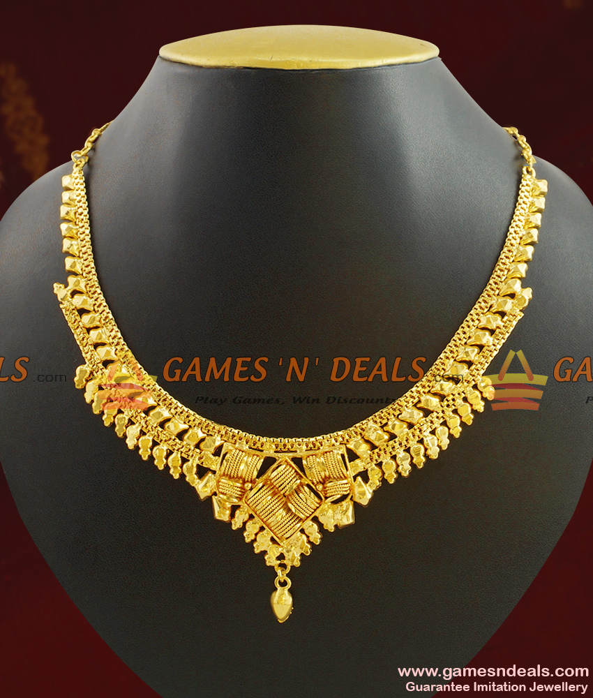 Gold Plated Guarantee Necklace Traditional Calcutta Design NCKN412