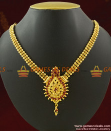 One Year Guarantee Kerala Imitation Necklace Designs for Women NCKN426