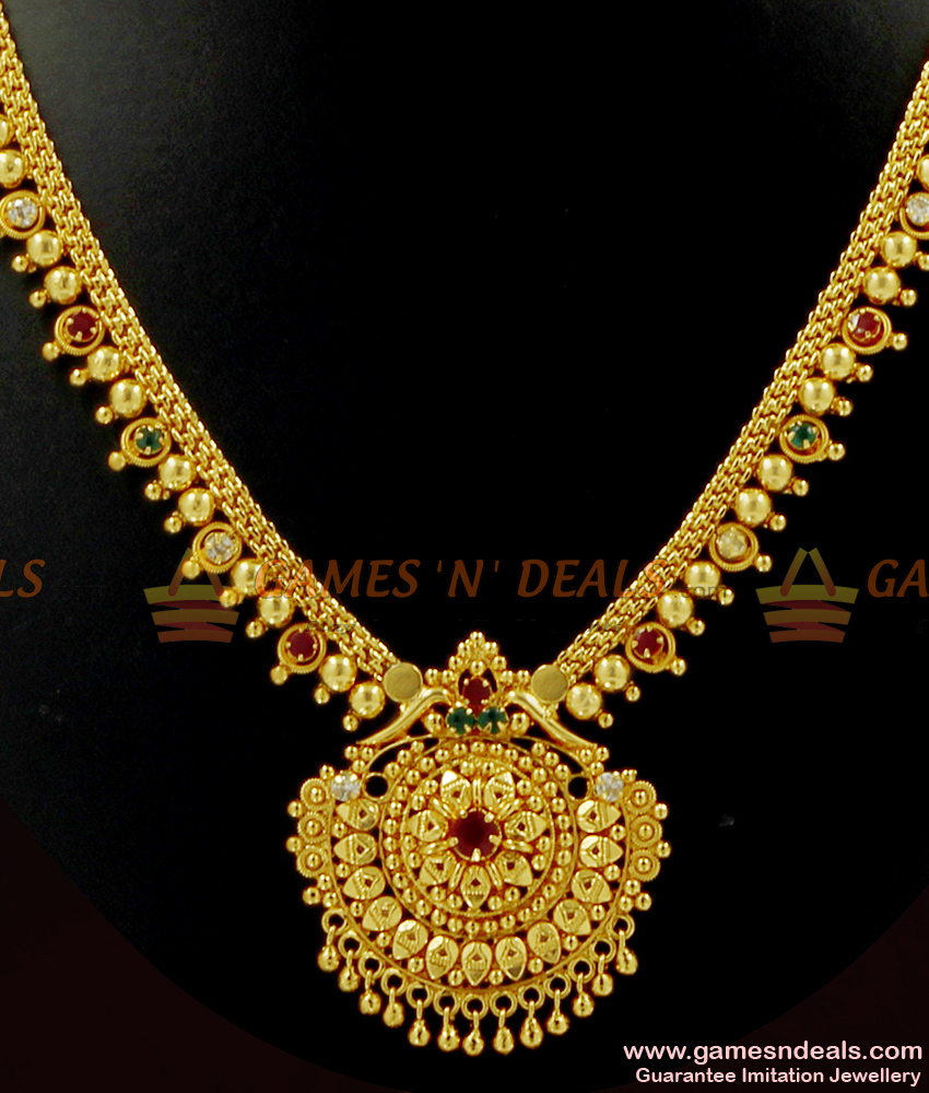 One Gram Gold Attractive Bridal Necklace for Women NCKN443 One Gram Gold Attractive Bridal Necklace for Women NCKN443